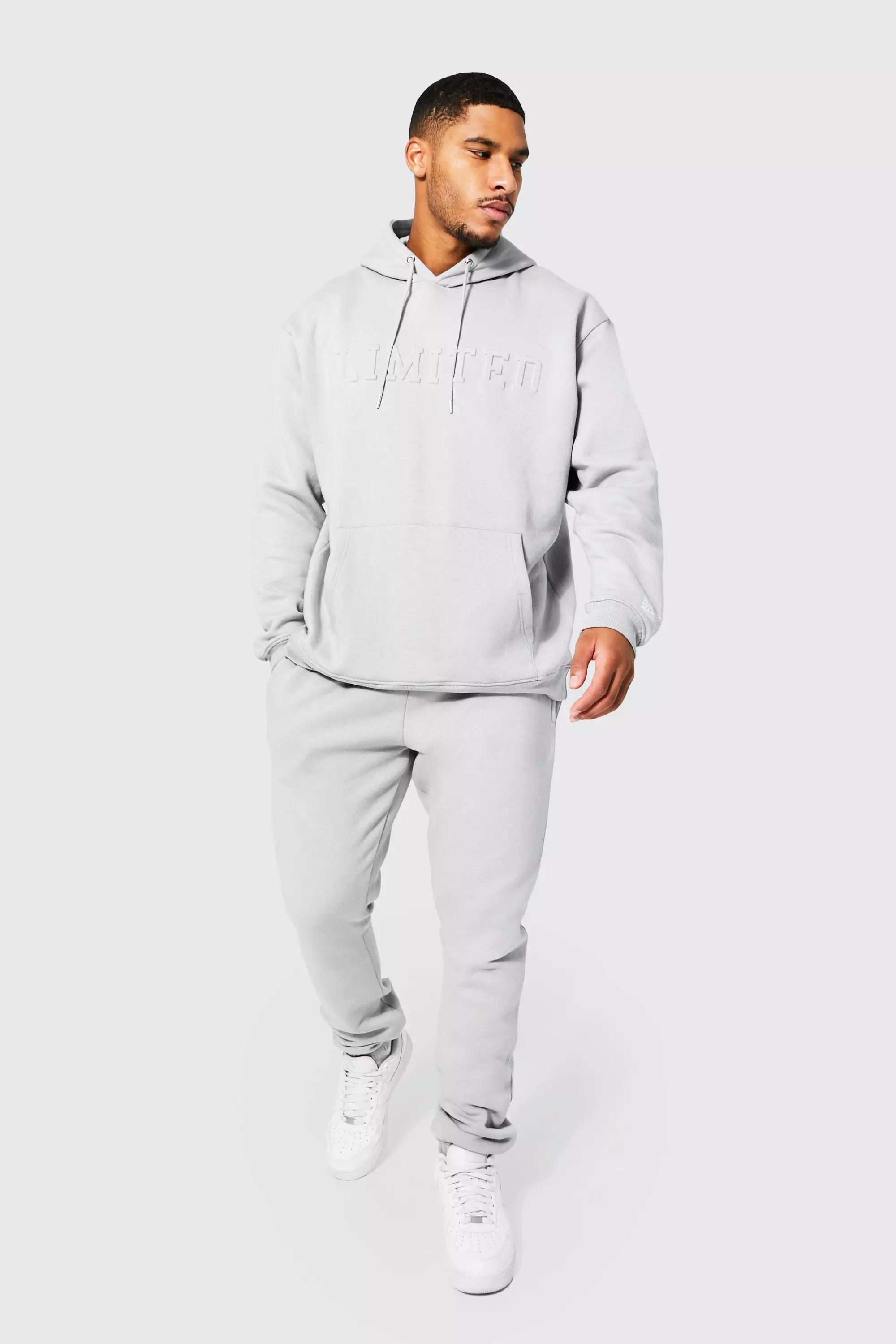 Tall Limited Embossed Hooded Tracksuit boohooMAN